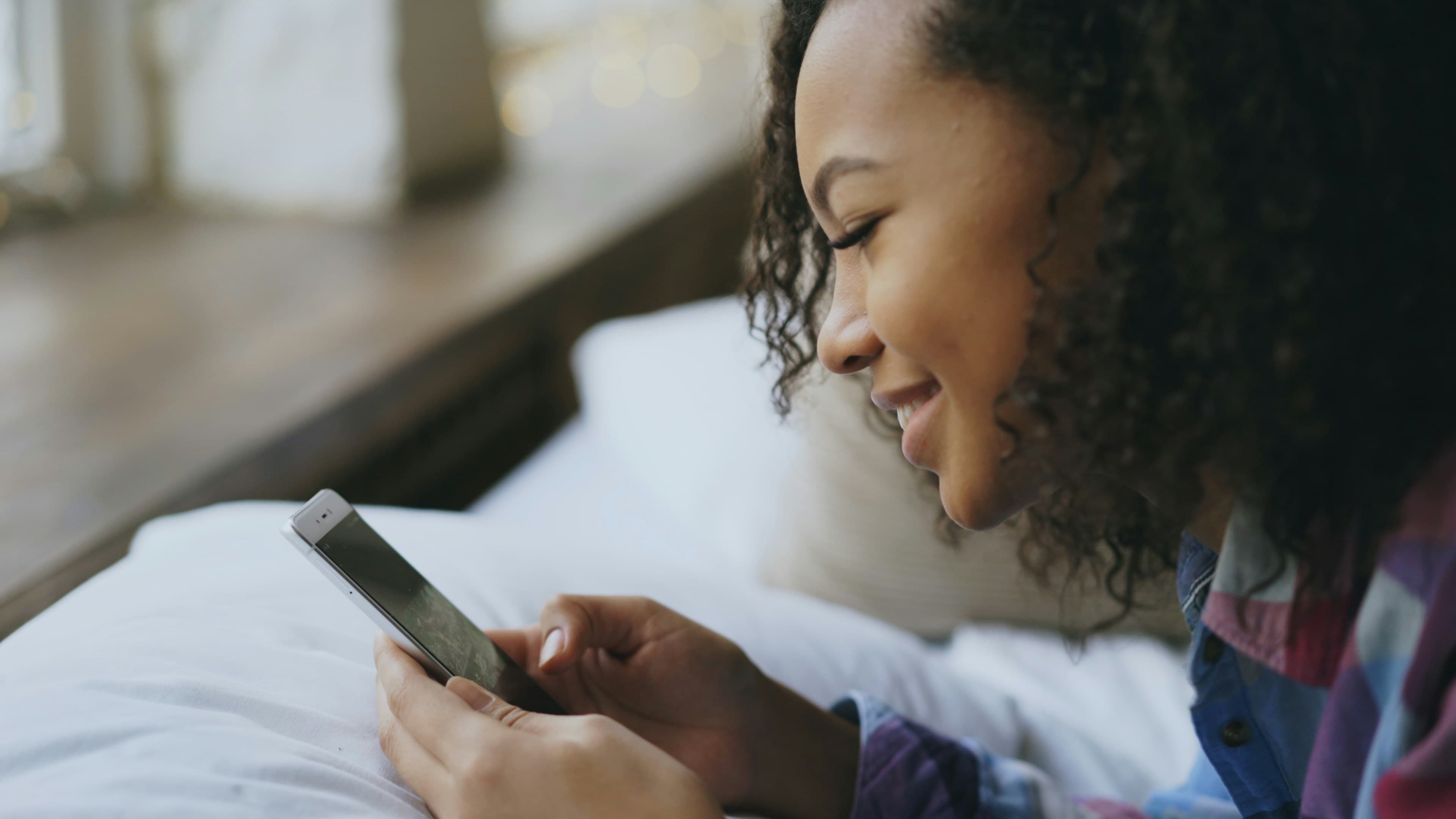 Person reading on phone